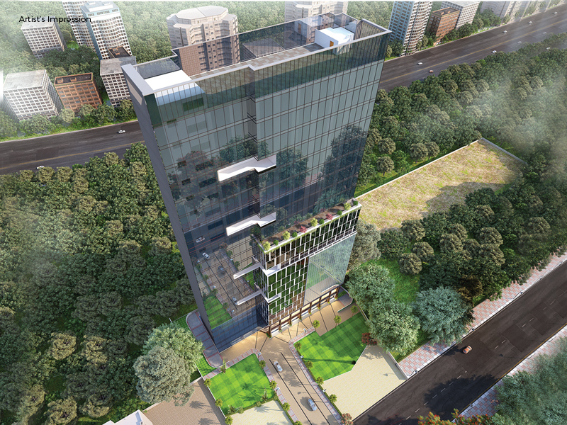 Aerial view of the project, Mont Vert Axis